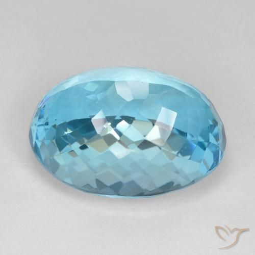 Topaze Bleu Suisse naturelle ovale, 26.73 ct, VVS