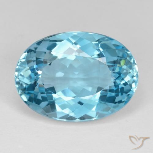 23.41ct Naturel Bleu Suisse Topaze, ovale, VVS