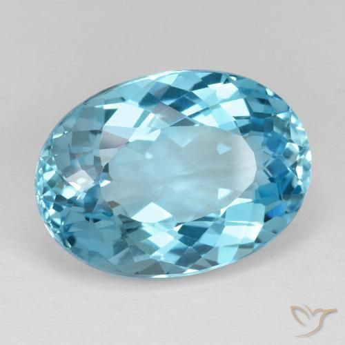 Topaze Bleu Suisse naturelle ovale, 23.41 ct, VVS