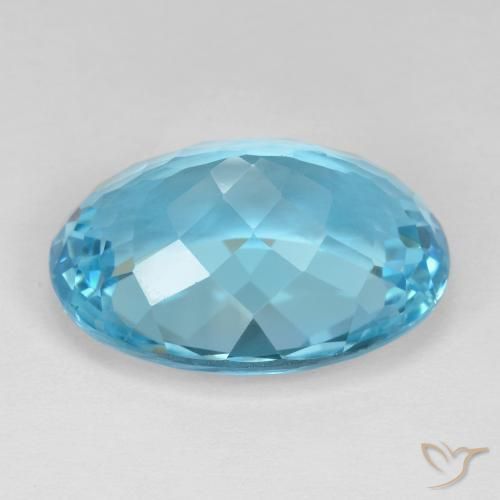 Topaze Bleu Suisse naturelle ovale, 23.41 ct, VVS