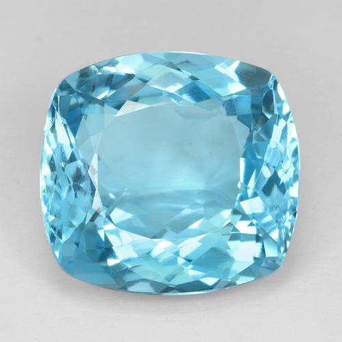 Topaze bleu suisse naturelle coupe coussin, 25,44 ct, VVS