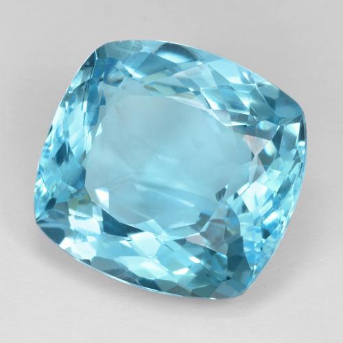 Topaze bleu suisse naturelle coupe coussin, 25,44 ct, VVS