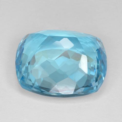 Topaze bleu suisse naturelle coupe coussin, 25,44 ct, VVS