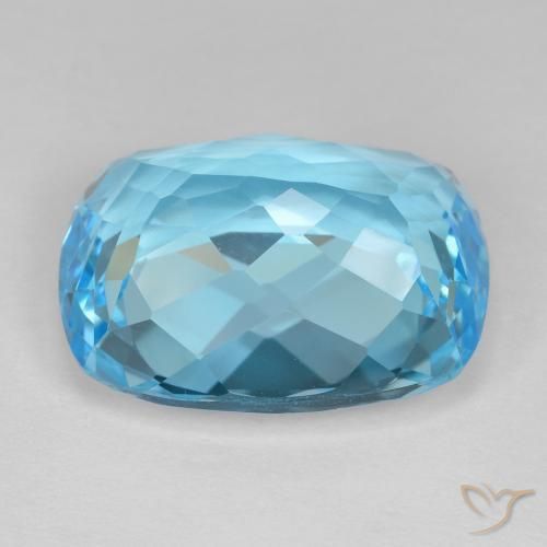 Topaze Bleu Suisse naturelle Coussin, 25.26 ct, VVS