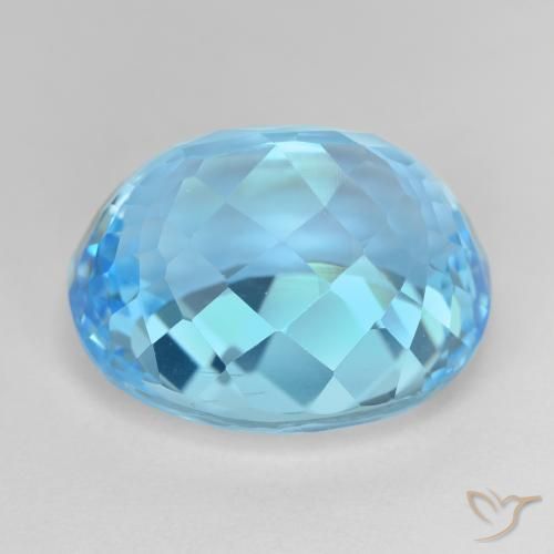 Topaze Bleu Suisse naturelle ovale, 27.35 ct, VVS