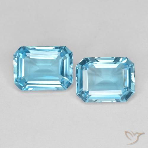 3.66ctw Naturel Bleu Suisse Topaze, Taille émeraude, VVS-VS