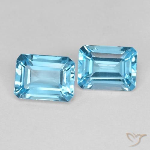 3.86ctw Naturel Bleu Suisse Topaze, Taille émeraude, VVS-VS