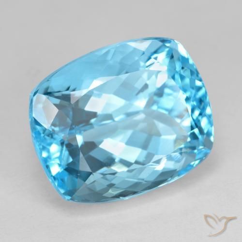 Topaze Bleu Suisse naturelle Coussin, 26.76 ct, VVS