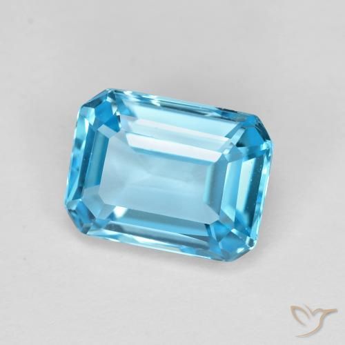 Topaze Bleu Suisse naturelle Octogone / coupe Émeraude, 2.04 ct, VVS
