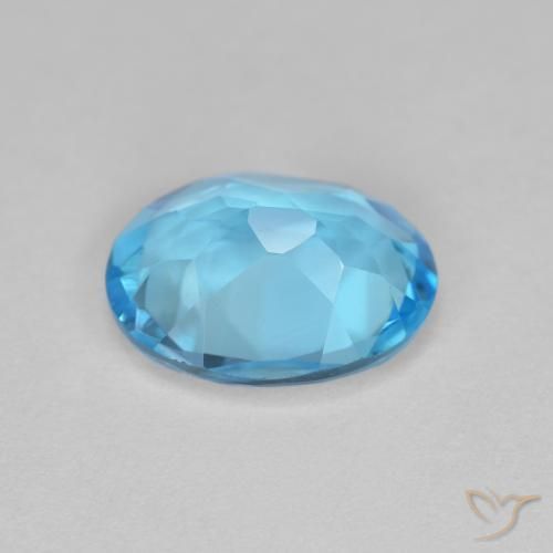 Topaze Bleu Suisse naturelle ovale, 2.15 ct, VVS-VS