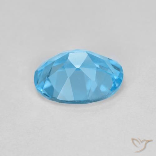 Topaze Bleu Suisse naturelle ovale, 1.76 ct, VS