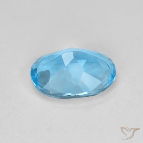 Topaze Bleu Suisse naturelle ovale, 2.08 ct, VS