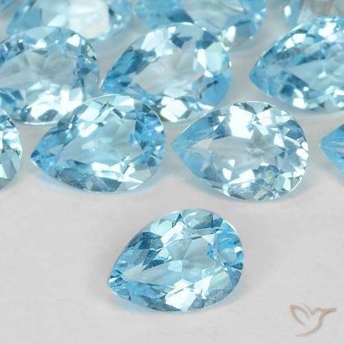 0.82ct Naturel Bleu ciel Topaze, En forme de poire, VS