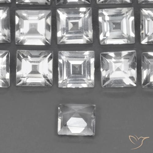 Topaze Blanc clair naturelle Carré, 0.58 ct, VVS-VS