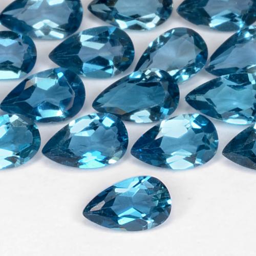 Topaze Bleu Londres naturelle En forme de poire, 0.25 ct, VVS-VS
