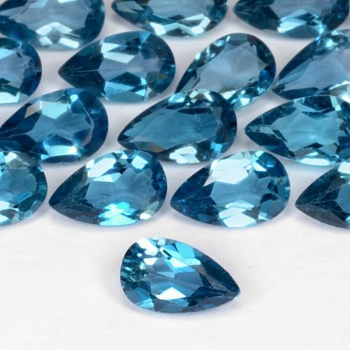 Topaze Bleu Londres naturelle En forme de poire, 0.25 ct, VVS-VS