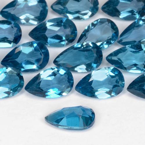 Topaze Bleu Londres naturelle En forme de poire, 0.25 ct, VVS-VS