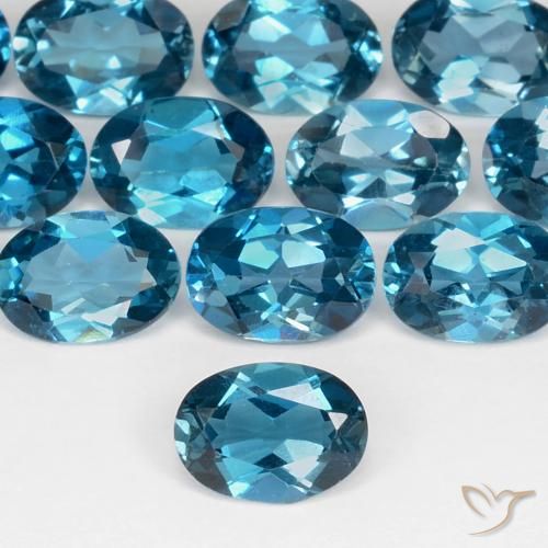 0.92ct Naturel Bleu Londres Topaze, ovale, VS