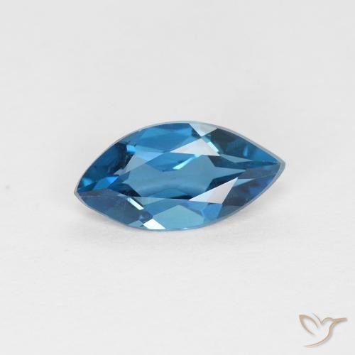 Topaze Bleu Londres naturelle Marquise, 0.89 ct, VVS-VS