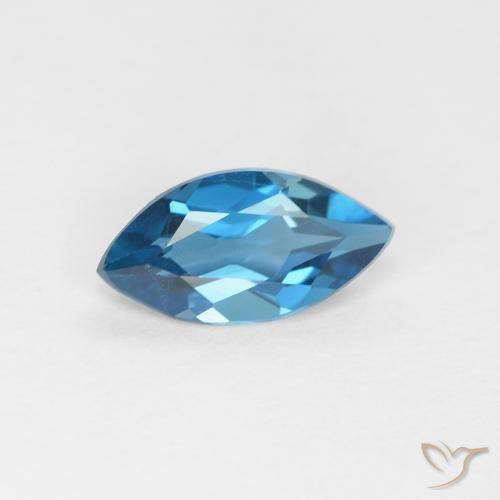 Topaze Bleu Londres naturelle Marquise, 0.89 ct, VVS-VS