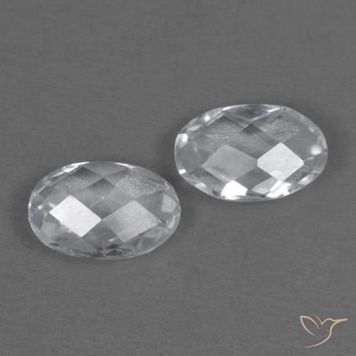 0.99ctw Naturel Blanc Topaze, ovale, VVS