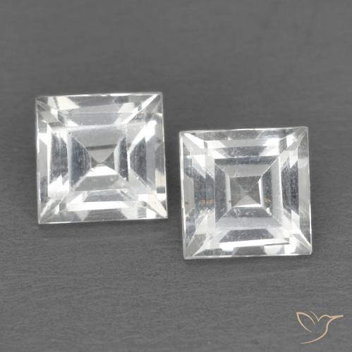 1.14ctw Naturel Blanc Topaze, Carré, VVS-VS