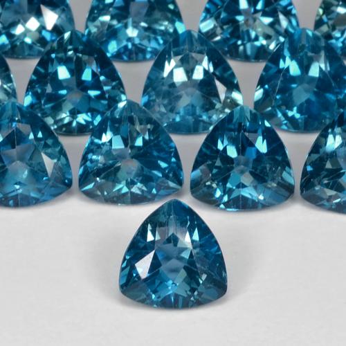 Topaze Bleu Londres naturelle Trillion, 0.96 ct, VS