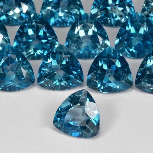 Topaze Bleu Londres naturelle Trillion, 0.96 ct, VS