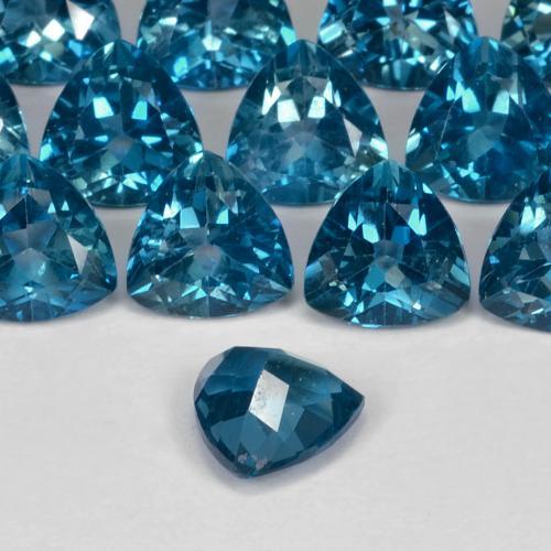 Topaze Bleu Londres naturelle Trillion, 0.96 ct, VS