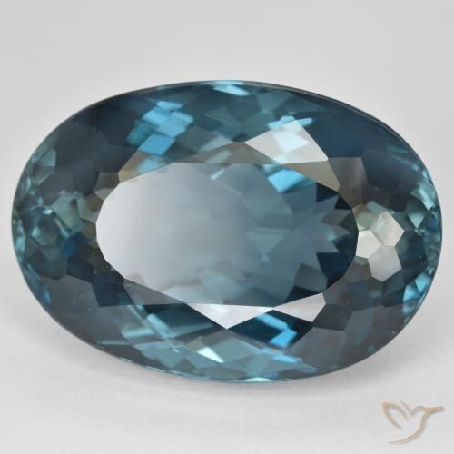 Topaze Bleu Londres naturelle ovale, 48.51 ct, VVS