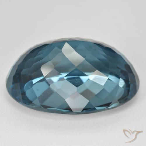 Topaze Bleu Londres naturelle ovale, 48.51 ct, VVS