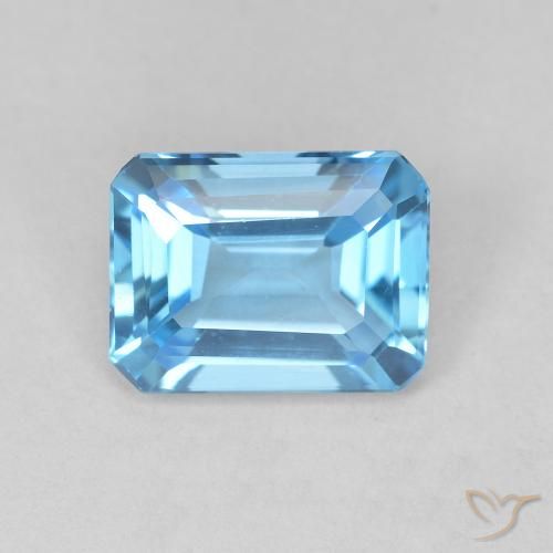 1.84ct Naturel Bleu ciel Topaze, Taille émeraude, VVS