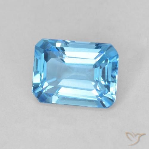 Topaze Bleu ciel naturelle Octogone / coupe Émeraude, 1.84 ct, VVS