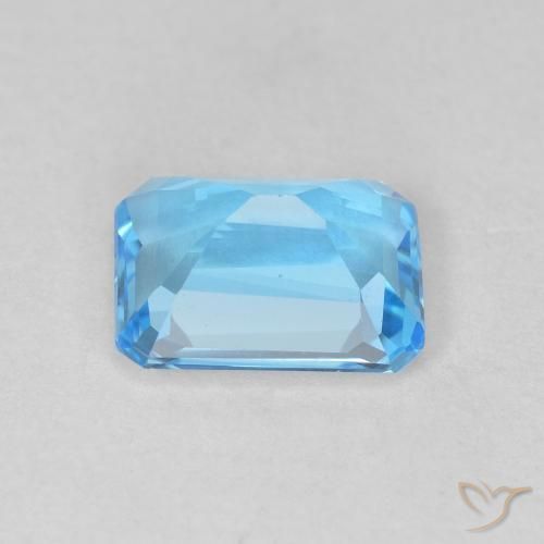 Topaze Bleu ciel naturelle Octogone / coupe Émeraude, 1.84 ct, VVS