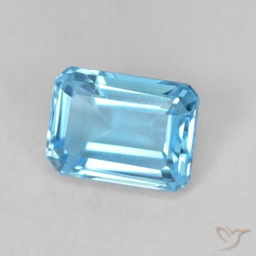 Topaze Bleu Suisse naturelle Octogone / coupe Émeraude, 2.06 ct, VVS