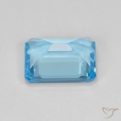 Topaze Bleu Suisse naturelle Octogone / coupe Émeraude, 1.95 ct, VVS
