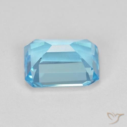 Topaze Bleu Suisse naturelle Octogone / coupe Émeraude, 2.08 ct, VVS