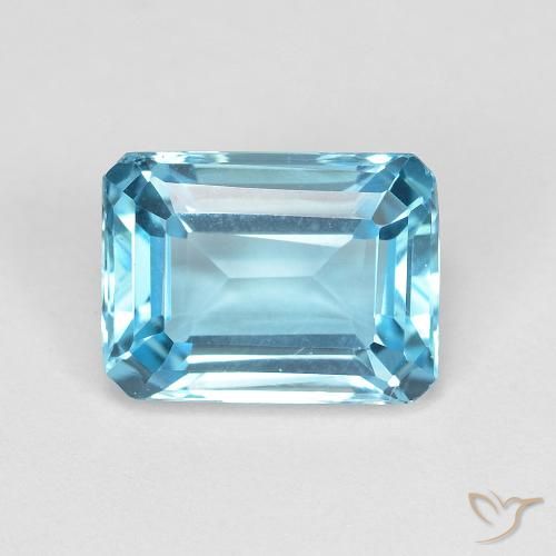 2.06ct Naturel Bleu Suisse Topaze, Taille émeraude, VVS