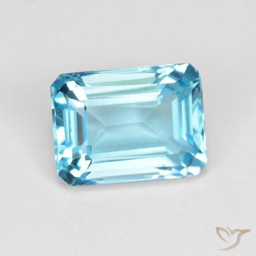 Topaze Bleu Suisse naturelle Octogone / coupe Émeraude, 2.06 ct, VVS