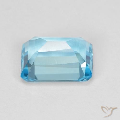 Topaze Bleu Suisse naturelle Octogone / coupe Émeraude, 2.06 ct, VVS