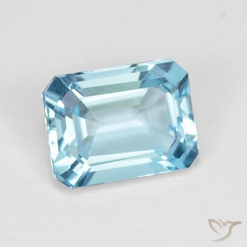 Topaze Bleu Suisse naturelle Octogone / coupe Émeraude, 1.96 ct, VVS