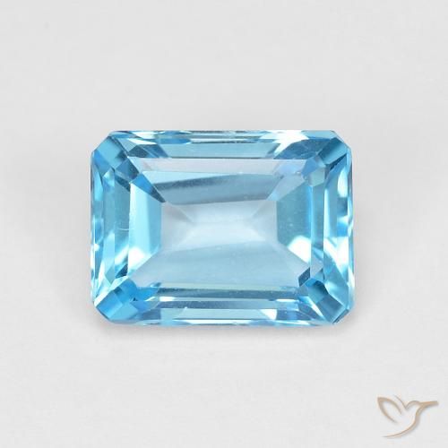 1.91ct Naturel Bleu Suisse Topaze, Taille émeraude, VVS