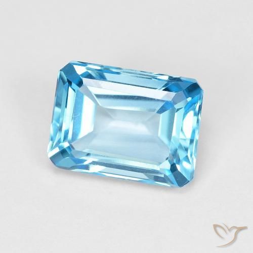 Topaze Bleu Suisse naturelle Octogone / coupe Émeraude, 1.91 ct, VVS