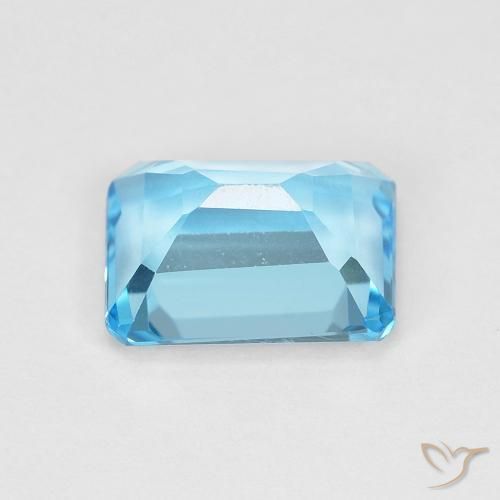 Topaze Bleu Suisse naturelle Octogone / coupe Émeraude, 1.91 ct, VVS