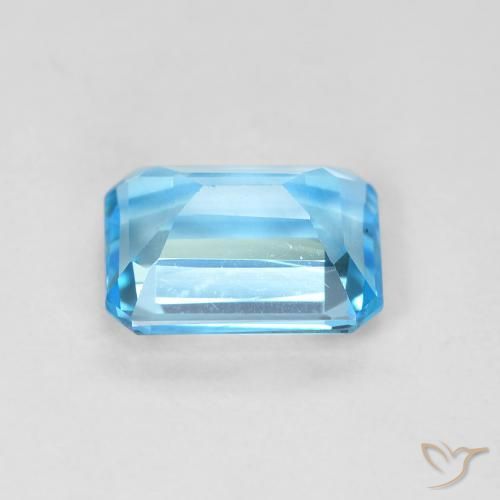 Topaze Bleu Suisse naturelle Octogone / coupe Émeraude, 1.99 ct, VVS