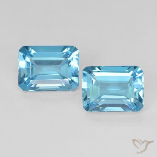 Shop natural 3.75ct Bleu Suisse Topaze gems, Octogone / coupe Émeraude, from Brésil at GemSelect. In stock, global shipping!