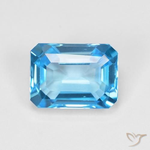 Topaze Bleu Suisse naturelle Octogone / coupe Émeraude, 2.07 ct, VVS