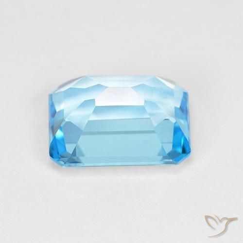 Topaze Bleu Suisse naturelle Octogone / coupe Émeraude, 2.07 ct, VVS