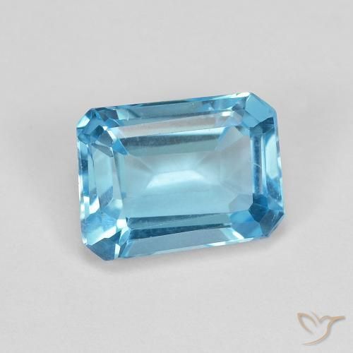 Topaze Bleu Suisse naturelle Octogone / coupe Émeraude, 1.90 ct, VVS