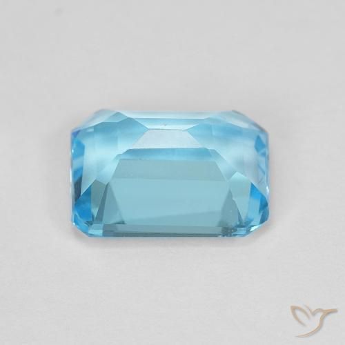 Topaze Bleu Suisse naturelle Octogone / coupe Émeraude, 1.90 ct, VVS